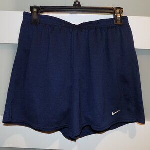 Nike Navy Blue Dri-Fit Elastic Drawstring Waist Running Shorts Size L (12/14)